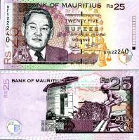 *25 Rupií Maurícius 1999-2009, P49 UNC - Kliknutím na obrázok zatvorte -